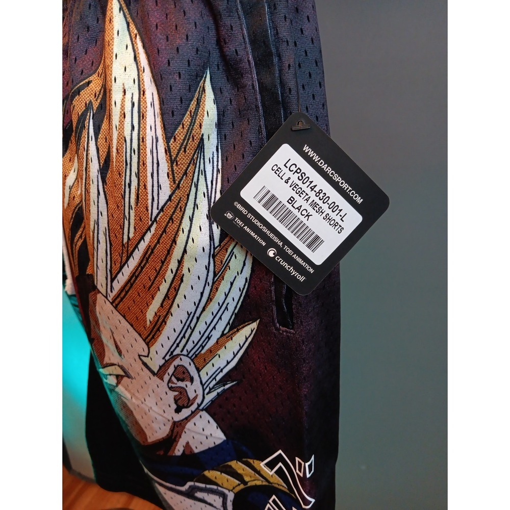 Darc Sport x Dragon Ball Z Cell & Vegeta Mesh Shorts Men L NWT Can Fit XL - Picture 4 of 9